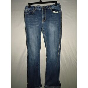 Cowgirl Tuff Co Jeans Womens 35x33 Western Edge Dark Bootcut Rodeo Heavy Stitch